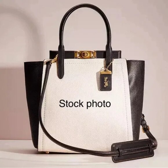 Coach "Troupe" Leather Color Block Satchel Crossbody Satchel Handbag Purse - Picture 3 of 12